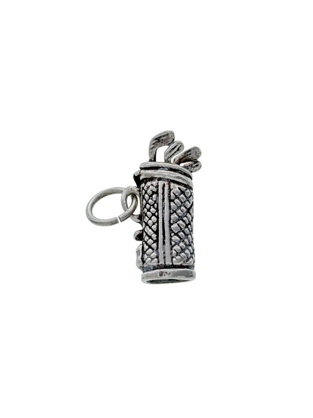 Vintage Sterling Silver 925 3D Golf Club Bag Charm Pendant
